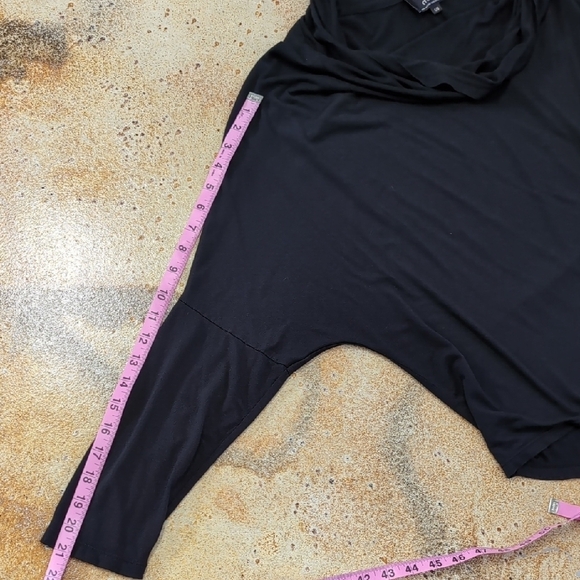 MPG | Minimalist Black 3/4 Dolman Sleeve Off The Shoulder Cowl Neck Size L - Picture 4 of 7
